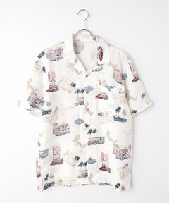 PAPAS / パパス シャツ・ブラウス | リネンプリントシャツ【NEON SIGN】