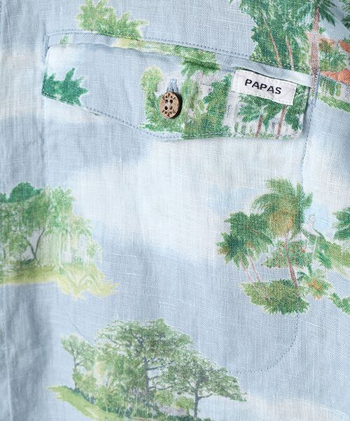 PAPAS / パパス シャツ・ブラウス | リネンプリントシャツ【SUMMER RESORT】 | 詳細8