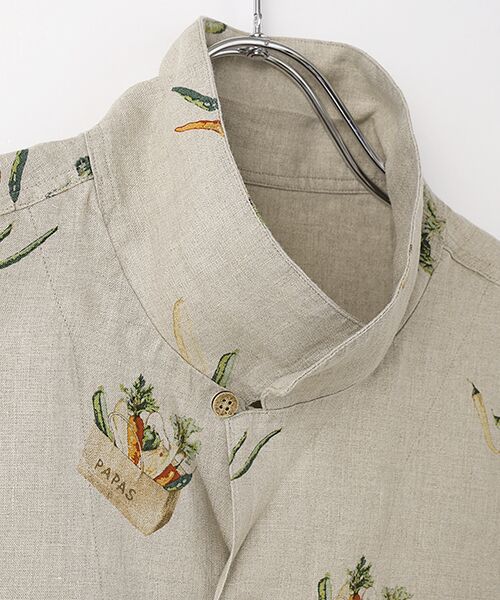 PAPAS / パパス シャツ・ブラウス | リネンプリントシャツ【VEGETABLES】 | 詳細4