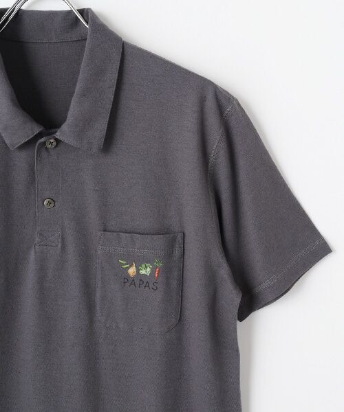 PAPAS / パパス ポロシャツ | 麻マドレエアー天竺 野菜柄 ポロシャツ | 詳細3