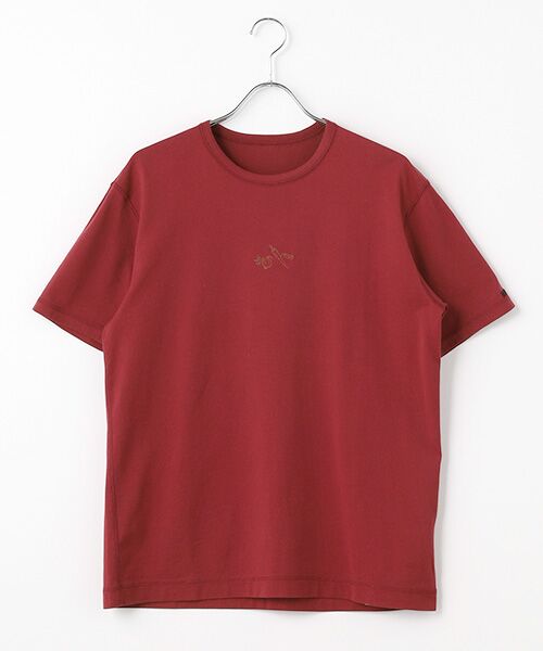 PAPAS/パパス 40/2ガス焼き天竺 刺繍Tシャツ【野菜】 ワインレッド M PAPAS/パパス 40/2ガス焼き天竺 刺繍Tシャツ【野菜】 ワインレッド M