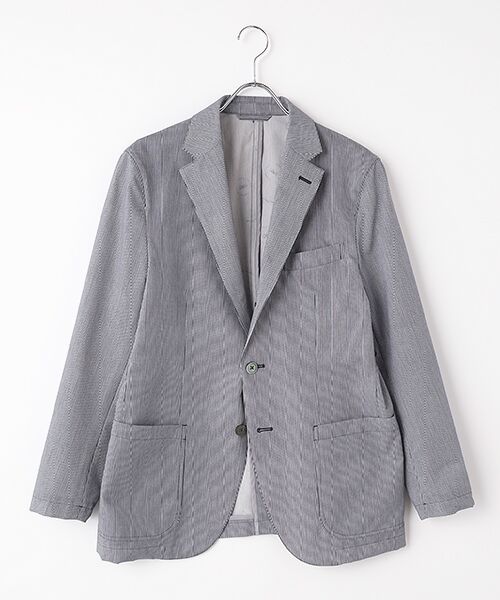 【Papas】パパス リネン100% グレー系 ジャケット 紳士服 Lサイズ マイクロクールドットモナリザ ジャケット （テーラード