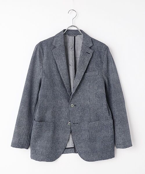 PAPAS/パパス マイクロクールドットモナリザ ジャケット ネイビー千鳥 M