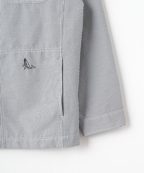 PAPAS / パパス ブルゾン | シアサッカー 飛び柄刺繍 シャツブルゾン | 詳細3