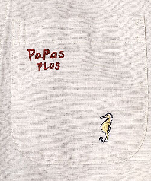 PAPAS / パパス シャツ・ブラウス | 綿麻スラブポプリンシャンブレー 刺繍シャツ | 詳細3