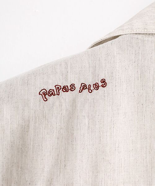 パパス 美品 papas+ linen BD L/S shirt XL リネン100%◇Papas パパス チェック柄 半袖 ボタンダウン BD