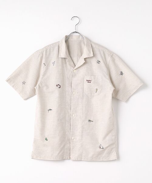 綿麻シーチング刺繍シャツ （シャツ・ブラウス）｜PAPAS