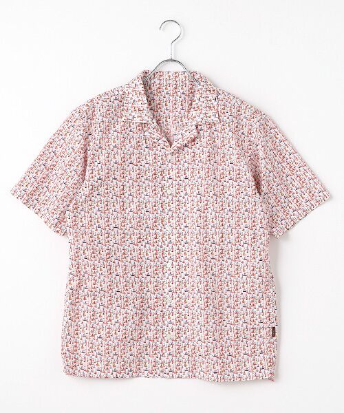 PAPAS/パパス 【CANCLINI】ブロードプリント半袖シャツ【YACHT】 シロ系 LL PAPAS/パパス 【CANCLINI】ブロードプリント半袖シャツ【YACHT】 シロ系 LL