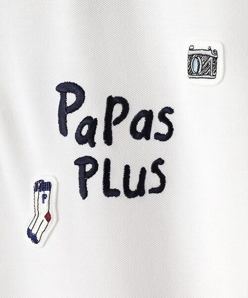 Papas+ パープル ロゴワッペンポロシャツ Papas+ パープル ロゴワッペンポロシャツ 👕父の日はパパス