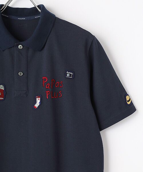 美品 パパス ゴルフ 鹿の子 コットン 半袖 ポロシャツ XL 黒 PAPAS 美品 PAPAS GOLF パパス ゴルフ 鹿の子 コットン ピケ 半袖