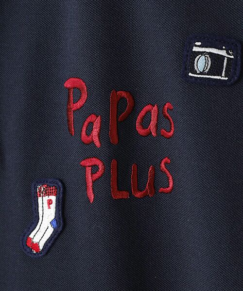 Papas+ パープル ロゴワッペンポロシャツ Papas+ パープル ロゴワッペンポロシャツ Papas | Papas WEB SHOP