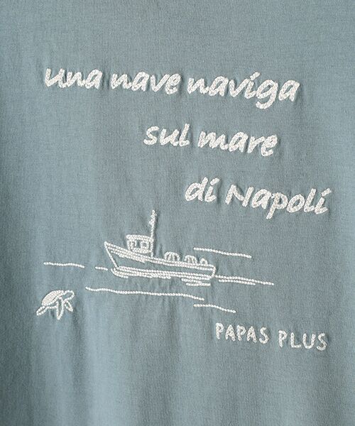 PAPAS / パパス Tシャツ | REAMIDEプレーテイング天竺 刺繍Tシャツ | 詳細7