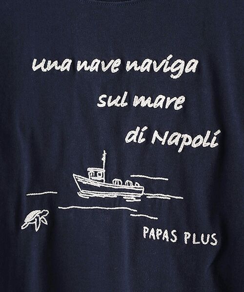 PAPAS / パパス Tシャツ | REAMIDEプレーテイング天竺 刺繍Tシャツ | 詳細9