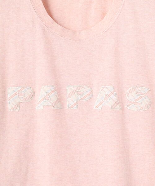 PAPAS / パパス Tシャツ | 40/2グレースTOP天竺 アップリケTシャツ | 詳細8