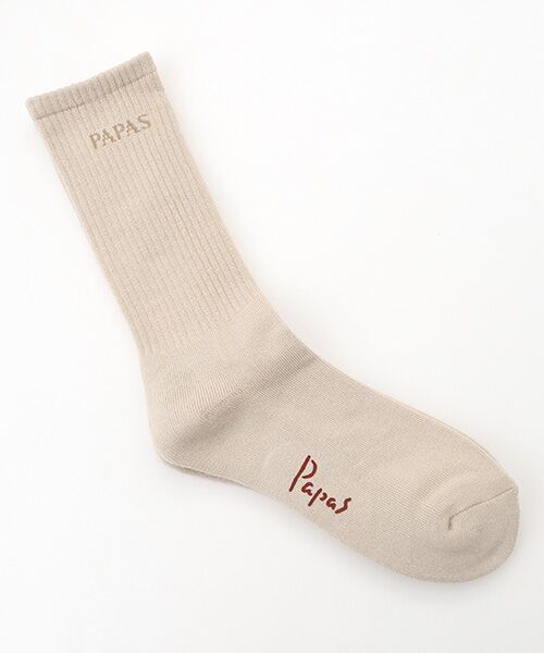 PAPAS/パパス ●定番●パイルソックス ピンクベージュ F PAPAS/パパス ●定番●パイルソックス ピンクベージュ F