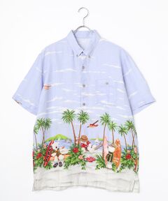 4.5万円）papas パパス パッチワークリネンシャツ 麻100％ コットンリネンパッチワークチェックシャツ （シャツ・ブラウス