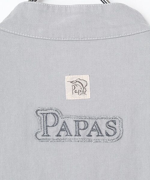 PAPAS / パパス ブルゾン | モンサンミッシェルデニム スタンドカラー半袖ブルゾン | 詳細1