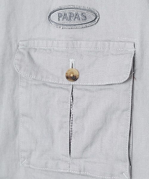 PAPAS / パパス ブルゾン | モンサンミッシェルデニム スタンドカラー半袖ブルゾン | 詳細2