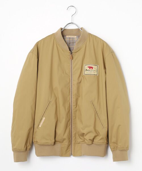 PAPAS/パパス コットン/ソロテックス MA-1型ブルゾン ベージュ L