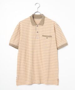 モンサンミッシェル爽鹿の子 マルチボーダーポロシャツ