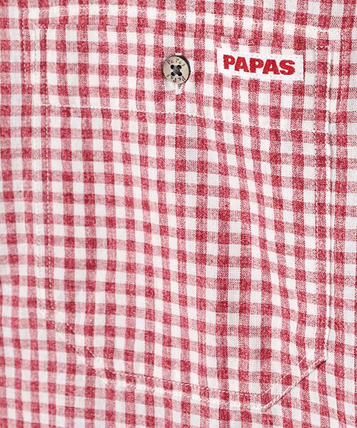 PAPAS / パパス シャツ・ブラウス | 綿麻平織ギンガムチェック 半袖シャツ | 詳細1