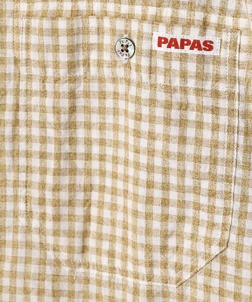 PAPAS / パパス シャツ・ブラウス | 綿麻平織ギンガムチェック 半袖シャツ | 詳細2