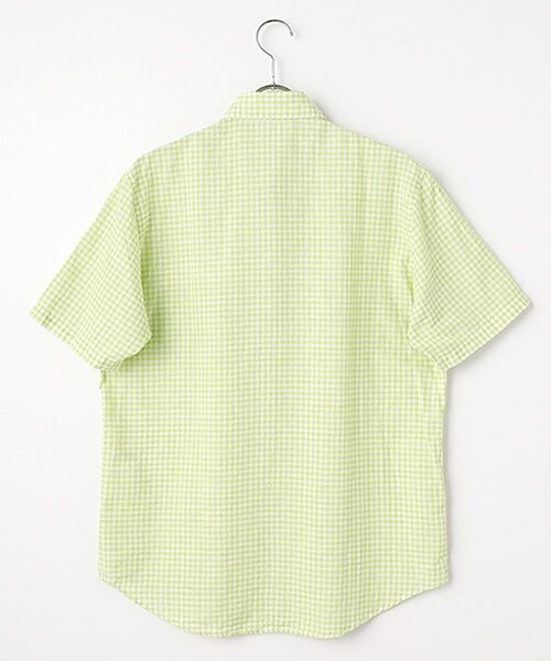 PAPAS / パパス シャツ・ブラウス | 綿麻平織ギンガムチェック 半袖シャツ | 詳細3