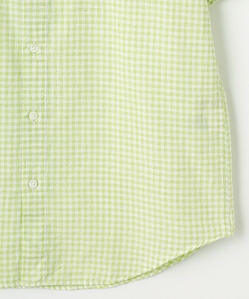 PAPAS / パパス シャツ・ブラウス | 綿麻平織ギンガムチェック 半袖シャツ | 詳細5