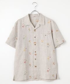 Papas 麻100 半袖 シャツ ホワイト 柄 タグ付き新品 Papas 麻100 半袖 シャツ ホワイト 柄 タグ付き新品 楽天市場