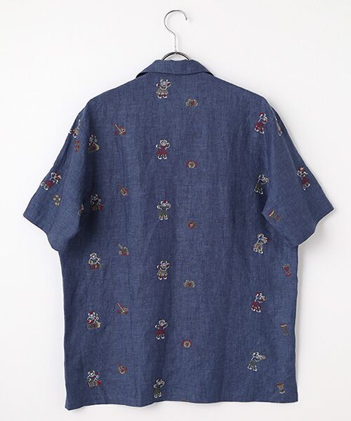 フレンチリネン HAWAIIAN BEAR 刺繍シャツ （シャツ・ブラウス