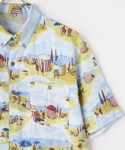 PAPAS / パパス シャツ・ブラウス | リネンプリント ドービルビーチ 半袖シャツ | 詳細3
