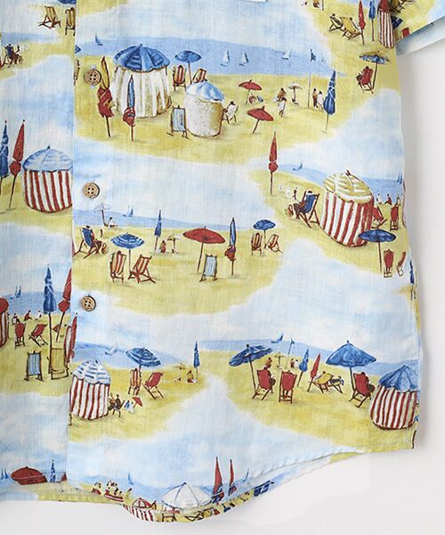 PAPAS / パパス シャツ・ブラウス | リネンプリント ドービルビーチ 半袖シャツ | 詳細4