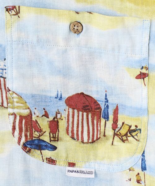 PAPAS / パパス シャツ・ブラウス | リネンプリント ドービルビーチ 半袖シャツ | 詳細5