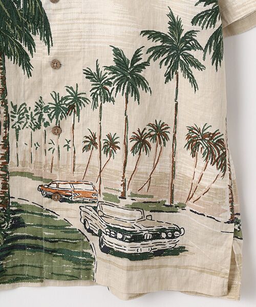PAPAS / パパス シャツ・ブラウス | リネンプリント SUMMER DRIVE 半袖シャツ | 詳細3