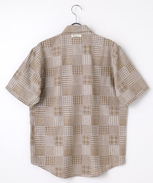 PAPAS / パパス シャツ・ブラウス | コットンダンガリー パッチワークジャガードシャツ | 詳細2