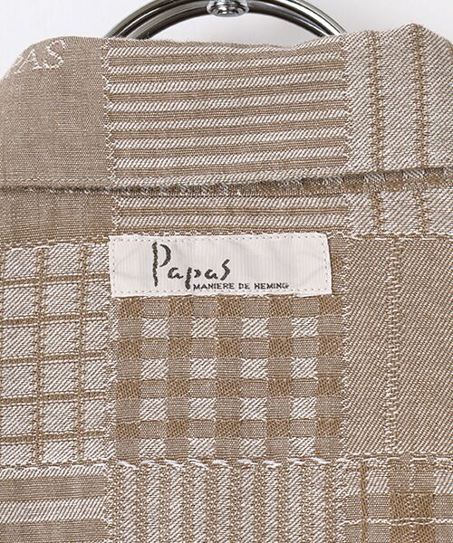 PAPAS / パパス シャツ・ブラウス | コットンダンガリー パッチワークジャガードシャツ | 詳細6