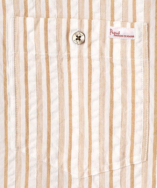 PAPAS / パパス シャツ・ブラウス | コットンドビーサッカーストライプ 半袖シャツ | 詳細1