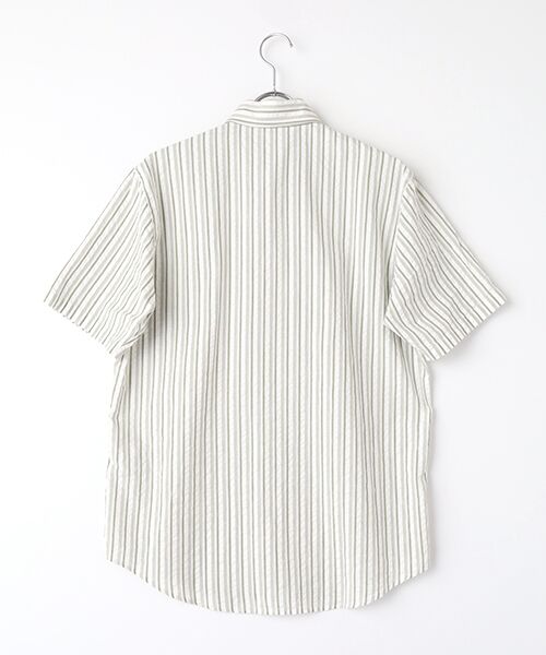 PAPAS / パパス シャツ・ブラウス | コットンドビーサッカーストライプ 半袖シャツ | 詳細2