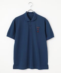 Juneほぼ未使用】『Papas➕』ストレッチZiP半袖ポロシャツネイビー June様専用ほぼ未使用】『Papas➕』ストレッチZiP半袖ポロシャツ