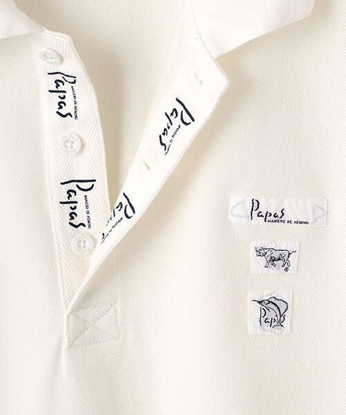 PAPAS / パパス ポロシャツ | 40/2ガス焼き鹿の子 モチーフネーム 半袖ポロシャツ | 詳細2