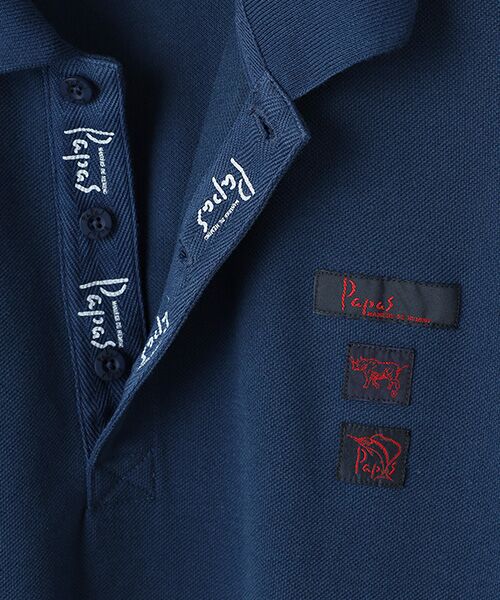 PAPAS / パパス ポロシャツ | 40/2ガス焼き鹿の子 モチーフネーム 半袖ポロシャツ | 詳細3