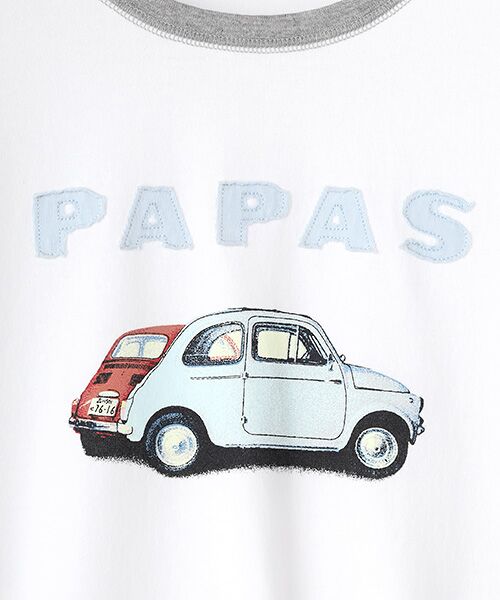 PAPAS / パパス Tシャツ | 40/2天竺 車モチーフ プリントTシャツ | 詳細3