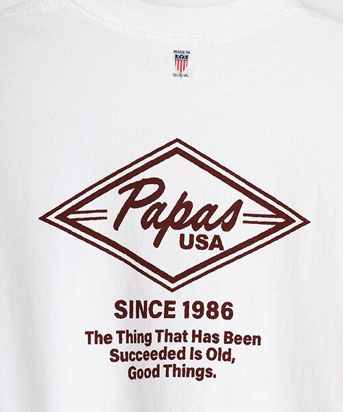 PAPAS / パパス Tシャツ | U.S.Aコットン Papasモチーフ プリントTシャツ<MADE IN USA> | 詳細5