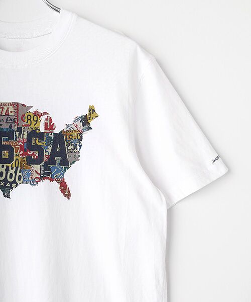 PAPAS / パパス Tシャツ | U.S.Aコットン アメリカ大陸 プリントTシャツ<MADE IN USA> | 詳細2