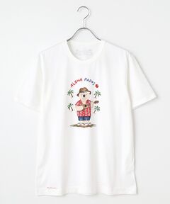 PAPAS / パパス Tシャツ | 40/2甘撚天竺 シロクマアロハ プリントTシャツ