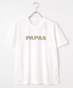 PAPAS / パパス Tシャツ | 40/2甘撚天竺 PAPASロゴプリントTシャツ