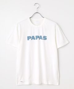 PAPAS / パパス Tシャツ | 40/2甘撚天竺 PAPASロゴプリントTシャツ
