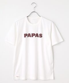 PAPAS / パパス Tシャツ | 40/2甘撚天竺 PAPASロゴプリントTシャツ