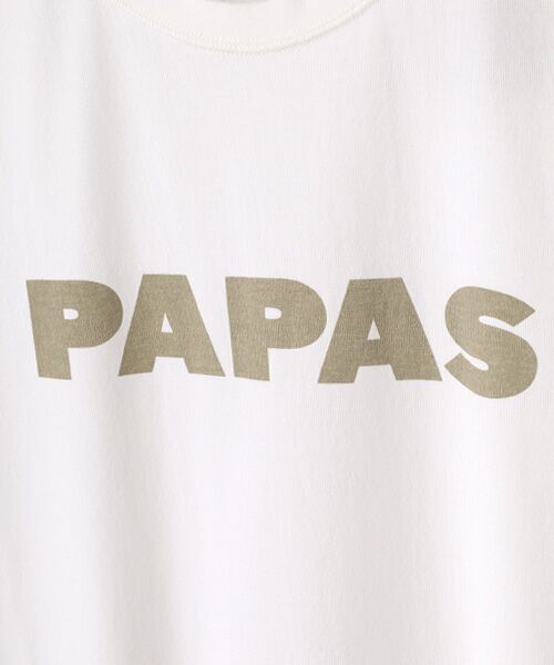 PAPAS / パパス Tシャツ | 40/2甘撚天竺 PAPASロゴプリントTシャツ | 詳細1