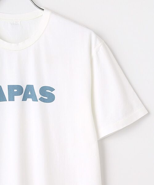 PAPAS / パパス Tシャツ | 40/2甘撚天竺 PAPASロゴプリントTシャツ | 詳細3